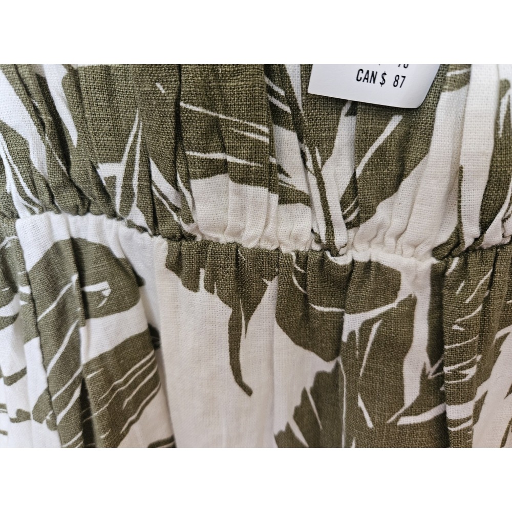 NWT Abercrombie & Fitch Tropical Leaf Print Pockets Babydoll Lined Mini Dress XL - Picture 6 of 10